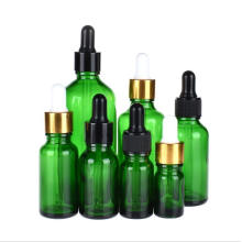 Green Frosted Glass 10ml Essential Oil Bottle with Metal Dropper Cap